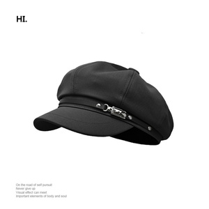 Gorra Newsboy Retro Británica Nueva de Primavera/Otoño, Boina Octogonal Versátil Negra/Azul Marino para Mujer, Apta para Invierno, Gorro de Pintor - Product Image 6