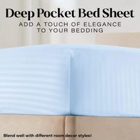 Draps De Lit En Gros Cheap Wrinkle Free Microfiber 4-Piece Striped Sheet Set Bed Sheet