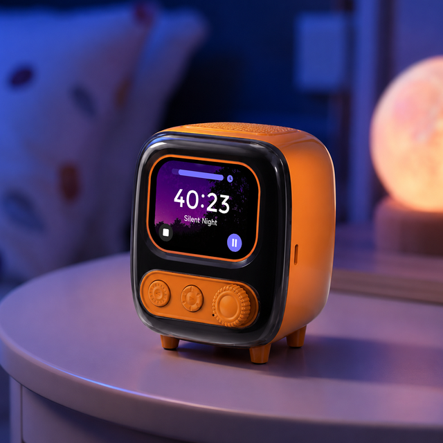 Speaker with Display Screen AI Voice Assistant, Wireless Stereo Sound Sync Lyrics TF Card MP3 Player for Home Party