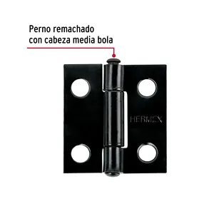 Master con unità 200 cerniera rettangolare 1 'nero, HERMEX - Product Image 2
