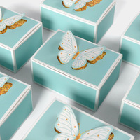 Boîte à bonbons papillon 3D pliable créative, boîte cadeau en papier carrée, boîte à dessert, décoration de fête de mariage, boîtes vides pour chocolat