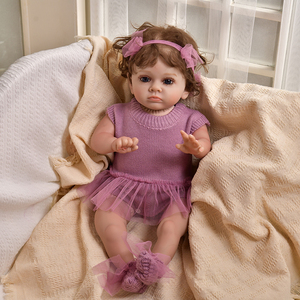 Moda 24 pulgadas Reborn Real <span class=keywords><strong>Bebe</strong></span> Toddler Doll Girl Soft Touch Realista Big Baby Girl Doll Reborn Baby Dolls para niños Regalo - Product Image 6