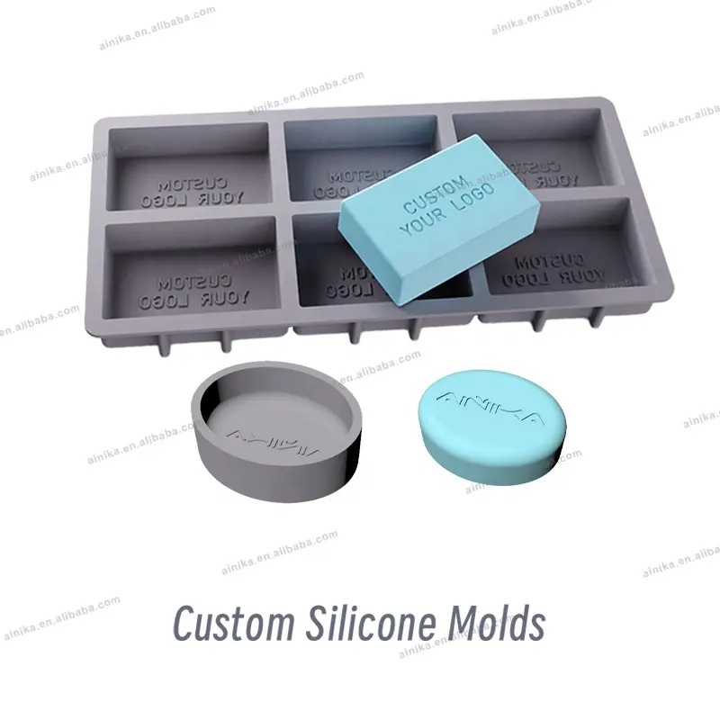 AINIKA cetakan sabun silikon persegi panjang bulat oval cetakan silikon buatan tangan untuk membuat sabun
