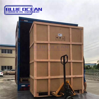 Réfrigérateur vertical Blue Ocean à 3 portes, en acier peint gris clair, avec compresseur et refroidissement par air, économie d'énergie, affichage numérique et commande numérique