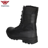 Yakeda Chaussures de Randonnée d'Extérieur Imperméables en Daim, Bottes de Désert Noires, Bottes de Combat Tactiques pour Hommes et Femmes
