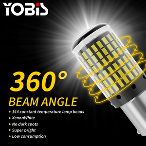 Bóng đèn phanh hai địa chỉ liên lạc ánh sáng đèn <span class=keywords><strong>LED</strong></span> P21W 3014 BA15S đèn <span class=keywords><strong>Led</strong></span> 1157 chiếu sáng nhà máy T20 144smd 1156 CANBUS p215w - Product Image 5