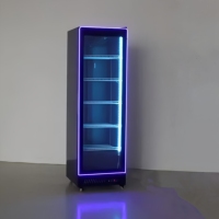 Réfrigérateur commercial vertical à porte vitrée avec contrôle numérique de la température, vitrine réfrigérée pour boissons, congélateur de présentation