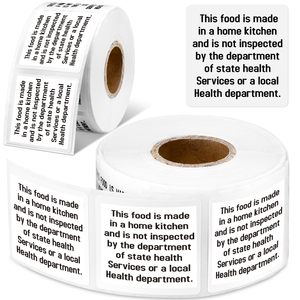 Etiquetas cuadradas de 1.5” para alimentos, impresas térmicamente, para panadería casera, pan, masa madre y empaques de alimentos caseros - Product Image 1
