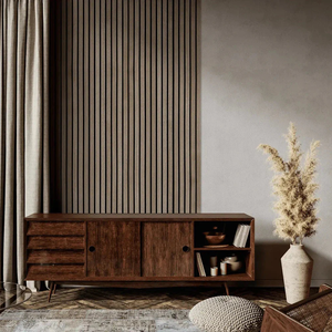 Akupanel Pet Acoustic gỗ Veneer Panel MDF slat cao cách âm thuận lợi hệ số hấp thụ âm thanh thiết kế hiện đại - Product Image 5