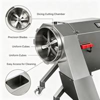 DQC-618D Hoge Snelheid Groente- en Fruit Snijmachine met Variabele Frequentie voor Centrale Keukens en Voedingsmiddelenfabrieken