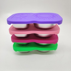 Wholesale Reusable Double <b>Compartment</b> Salad Dressing Containers Stainless Steel <b>Lunch</b> <b>Box</b> Snack <b>with</b> Lid - Product Image 4
