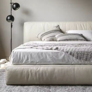 Muebles para el Hogar de Lujo, <span class=keywords><strong>Cama</strong></span> Moderna de Cuero Genuino para <span class=keywords><strong>Cama</strong></span> King Size o Queen Size, Juego de Muebles para Dormitorio - Product Image 5