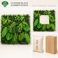 Panneau mural de fond artificiel en herbe personnalisé 100*100cm, résistant aux UV, 3D, vert tropical, décoration intérieure et extérieure DIY
