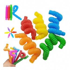 Lot de jouets sensoriels anti-stress en plastique robuste personnalisables OEM, tubes Pop Tube, jouets de poche EDC pour bébés TOYSRUNNER - Product Image 1
