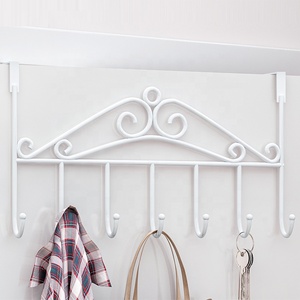 Crochets muraux en fer forgé pour <span class=keywords><strong>porte</strong></span>, gain de place, hauteur réglable, patère murale, <span class=keywords><strong>porte</strong></span>-<span class=keywords><strong>manteau</strong></span>, support à vêtements, vente en gros - Product Image 2