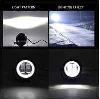 3 pouces 20W 6500K LED lampe de travail étanche rond Angel Eyes lumière LED barre lumineuse pour la conduite Pods voiture bateau moto ATV