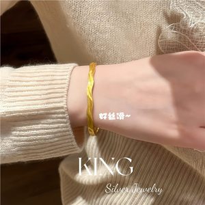 เครื่องประดับเงินคิงซิลเวอร์ S925 แหวนกำไลชุบทอง สำหรับทุกเพศ ใส่ได้ทุกวัน - Product Image 4