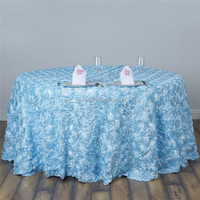 Nappe ronde en satin 3D en forme de rosette pour décoration de mariage, hôtel, salle