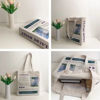 Sacs de courses en toile de coton imprimés artistiquement de haute qualité, cabas élégants avec fermeture éclair, taille et couleur personnalisables, design pliable pour
