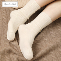 Chaussettes pour femmes en cachemire pur doux, très vendues, avec logo personnalisé