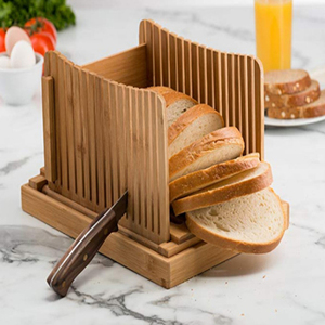 Planche à découper pliable et compacte en bambou réglable avec <span class=keywords><strong>plateau</strong></span> à miettes pour guide de coupe de <span class=keywords><strong>fromage</strong></span> en bois - Product Image 4