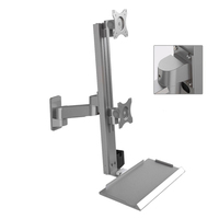 Soportes de Monitor Industriales Meisonic de Pared con Bandeja para Teclado, para Dos Monitores, Lanzamiento 2026