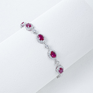 Pulsera de Plata de Ley S925 con Zafiro Padparadscha, Adorno de Piedras Preciosas de Colores de Alta Gama, Pulsera de Joyería al por Mayor - Product Image 2