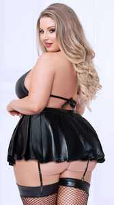 Lencería sexy de cuero para mujer gorda de talla grande Compartir <span class=keywords><strong>imagen</strong></span> más grande Ropa interior breve Disfraces sexy Lencería erótica - Product Image 3