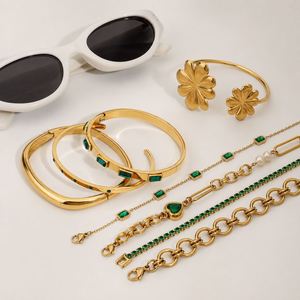 Pulsera de Corazón de Acero Inoxidable Chapado en Oro de 18K con Circonita Cúbica, Amor Eterno, Minimalista, Regalo de Aniversario - Product Image 3