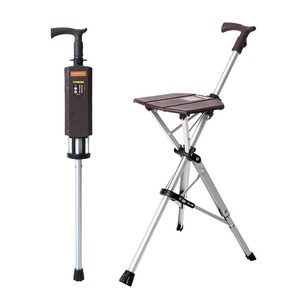 Dual Purpose Walking Stick Chair Aluminum Alloy One Button Folding <b>Portable</b> For Elderly Hiking Camping - Product Image 4