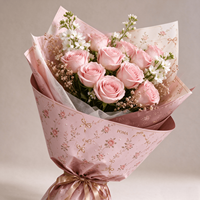 Kertas Korea Polos Hitam Warna Solid Kertas Pembungkus Bunga Berwarna-warni Perlengkapan dan Bahan Florist