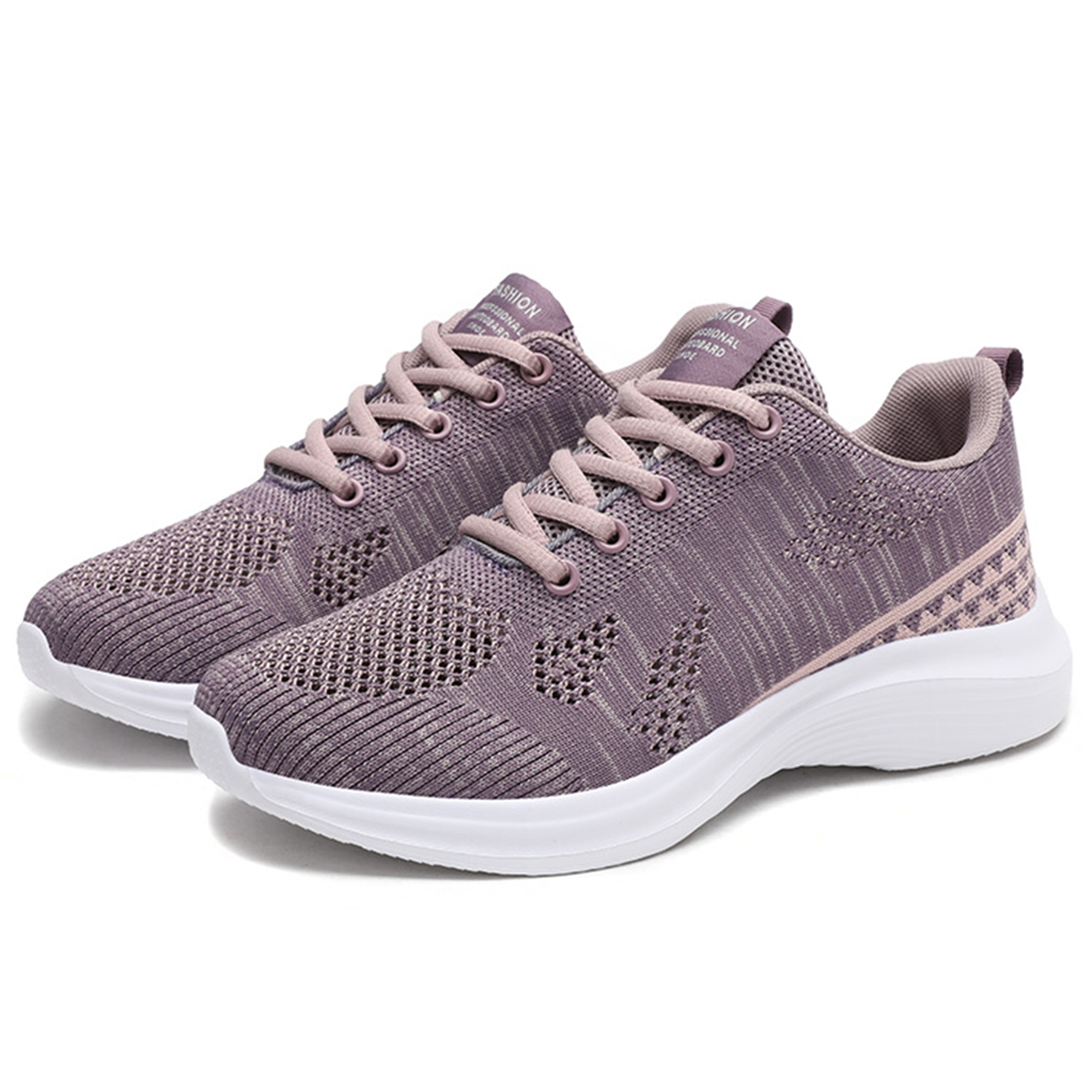 2023 Boa Qualidade Fit Bem Mulheres Bloco Tênis De Corrida, Nice Cor Roxa Tecido Lace-up Front Sneakers