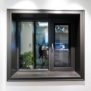 Venta al por mayor de ventanas de huracán de aluminio negro general Carrollton Texas ventana para casas ventanas abatibles de doble acristalamiento - Product Image 1