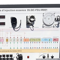 Banco de entrenamiento metálico para sistemas de inyección de combustible de gasolina automotriz, con ECU, encendido eléctrico DIS y diagnóstico EOBD, para uso profesional.