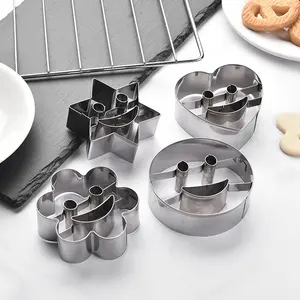 Biscuit Cake Molde Cutter Customized Shot Butter Cooky Stainless Steel Mould Smiley Face Cookie Mold