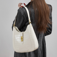 Sac à main de luxe tendance en cuir de vachette à motif crocodile pour femme – Nouveauté, sac bandoulière et sac porté épaule en cuir pour femme