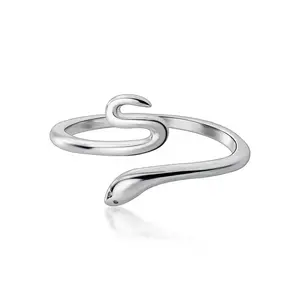 S925 Silver Women's Small Snake Ring Japanese and Korean Style Simple Personality Index Finger Ring with Third Party Appraisal