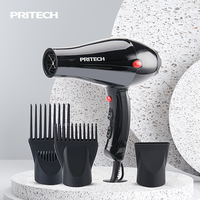 Sèche-cheveux professionnel PRITECH à moteur AC 2000W, sèche-cheveux de salon avec fonction air froid, 3 niveaux de chaleur, 2 vitesses, filtre détachable, concentrateur