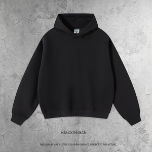 Sudadera con Capucha KT350 con Logotipo Personalizado para Hombre, Otoño/Invierno 2025, Corte Cuadrado Corto, Holgada, Lisa, 100% Algodón, Felpa Gruesa de 460g - Product Image 4