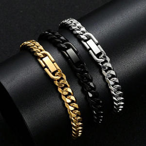 Pulsera de Joyería de Moda para Mujer, Brazalete de Acero Inoxidable, Joyería Fina, Cadena Cubana - Product Image 1