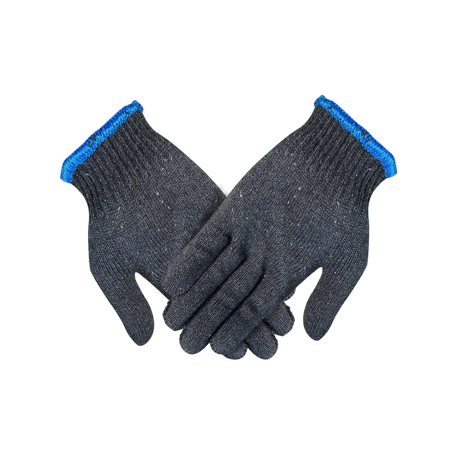 Black Cotton Yarn Knitted Gloves Construction Hand Thickening Industrial Gardening Knitted Cotton Gloves
