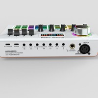 Mixer Audio Kartu Suara Profesional dengan Layar LED Lampu RGB Efek Suara Beragam untuk Ponsel PC Siaran Langsung Buatan Pabrik