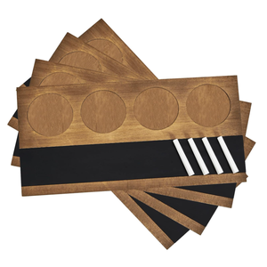 Tabla de Degustación de <span class=keywords><strong>Cerveza</strong></span> y Whisky Rectangular, Rústica, de Madera Marrón, Ecológica y Duradera para Uso en Bares - Product Image 1