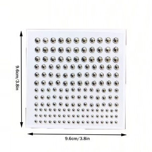 Autocollants de tatouage ronds écologiques Tazweeq pour le <span class=keywords><strong>visage</strong></span>, les lèvres, le nez, les sourcils et le nombril - Maquillage punk Y2K sans perçage, unisexe - Product Image 6
