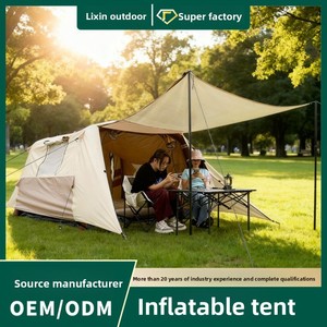 Tente de camping pyramidale gonflable automatique, double couche, imperméable, pare-soleil, coupe-vent, grand espace, utilisable en quatre saisons - Product Image 3