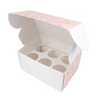 Boîte cadeau de luxe en papier doré avec Logo, 6 trous, pour Cupcakes, muffins, Dessert, avec diviseurs d'insertion