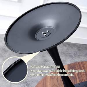 Ferme rustique marron petit Accent base en métal tulipe Table pour salle à manger Restaurant Bistro ménage Table à manger <span class=keywords><strong>ronde</strong></span> en <span class=keywords><strong>bois</strong></span> - Product Image 5