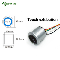 Bouton de sortie électronique tactile en acier inoxydable étanche IP68, contrôle d'accès, mini-interrupteur de sortie de porte avec indicateur LED 12/24V