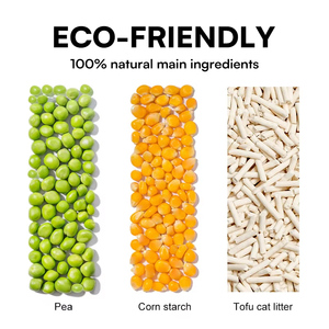 Litière pour chat premium en coques de pois, marque privée, écologique, biodégradable, litière pour chat en tofu, agglomérante, en vrac, prix d'usine - Product Image 3