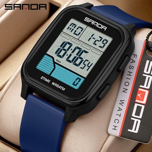 SANDA 2210 นาฬิกาดิจิตอลสำหรับนักเรียนชายระดับมัธยมต้นสำหรับเล่นกีฬากลางแจ้ง นาฬิกาข้อมืออิเล็กทรอนิกส์อเนกประสงค์พร้อมนาฬิกาจับเวลา - Product Image 2